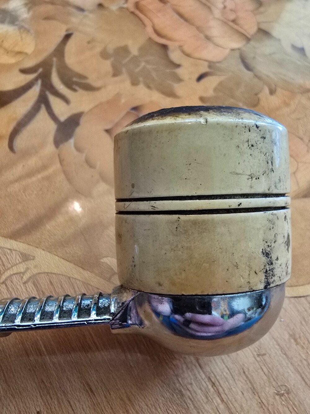 Dr. Grabow Viking - Vintage Chrome & Ceramic Pipe, Made in USA, Collectible - Picture 6 of 7